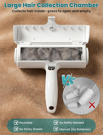 DELOMO Pet Hair Remover Roller – Lightweight Lint Roller for Picnic Blankets and Patio Furniture, Reusable Fur Remover for Outdoor Lounging