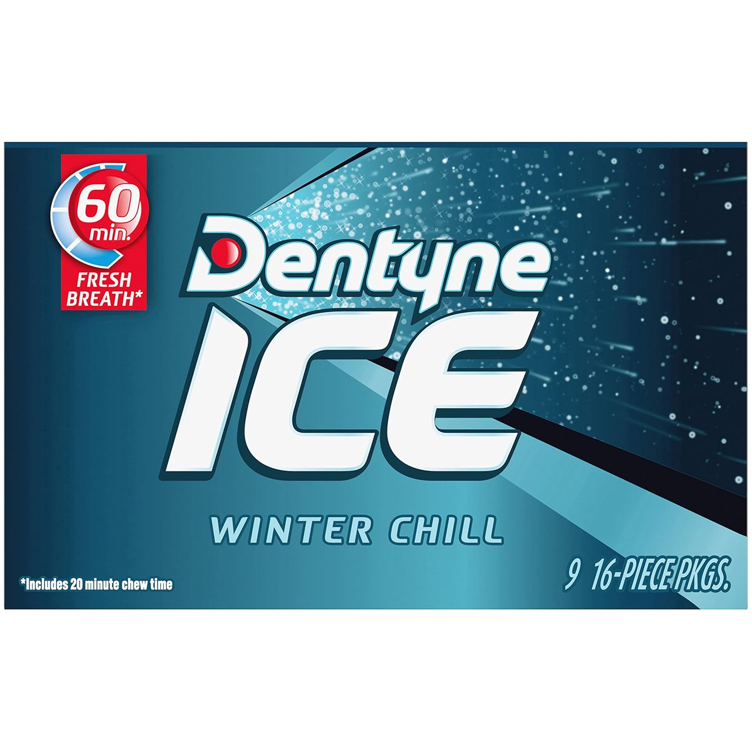 Dentyne Ice Winter Chill Sugar-Free Chewing Gum – Diabetic-Friendly Sugar-Free Mint for Mindful Snacking