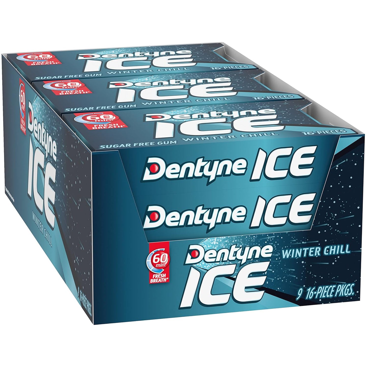Dentyne Ice Winter Chill Sugar-Free Chewing Gum – Diabetic-Friendly Sugar-Free Mint for Mindful Snacking
