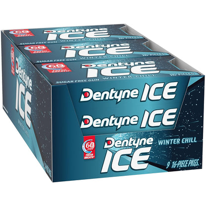 Dentyne Ice Winter Chill Sugar-Free Chewing Gum – Diabetic-Friendly Sugar-Free Mint for Mindful Snacking