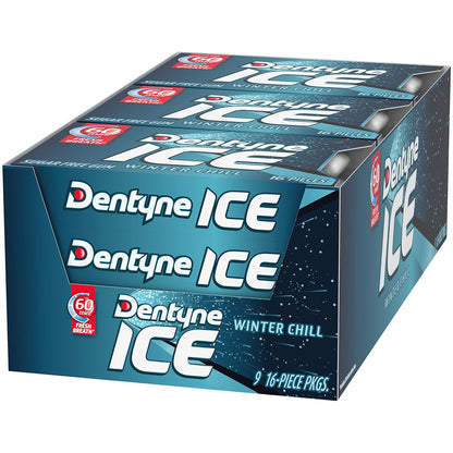 Dentyne Ice Winter Chill Sugar-Free Chewing Gum – Diabetic-Friendly Sugar-Free Mint for Mindful Snacking