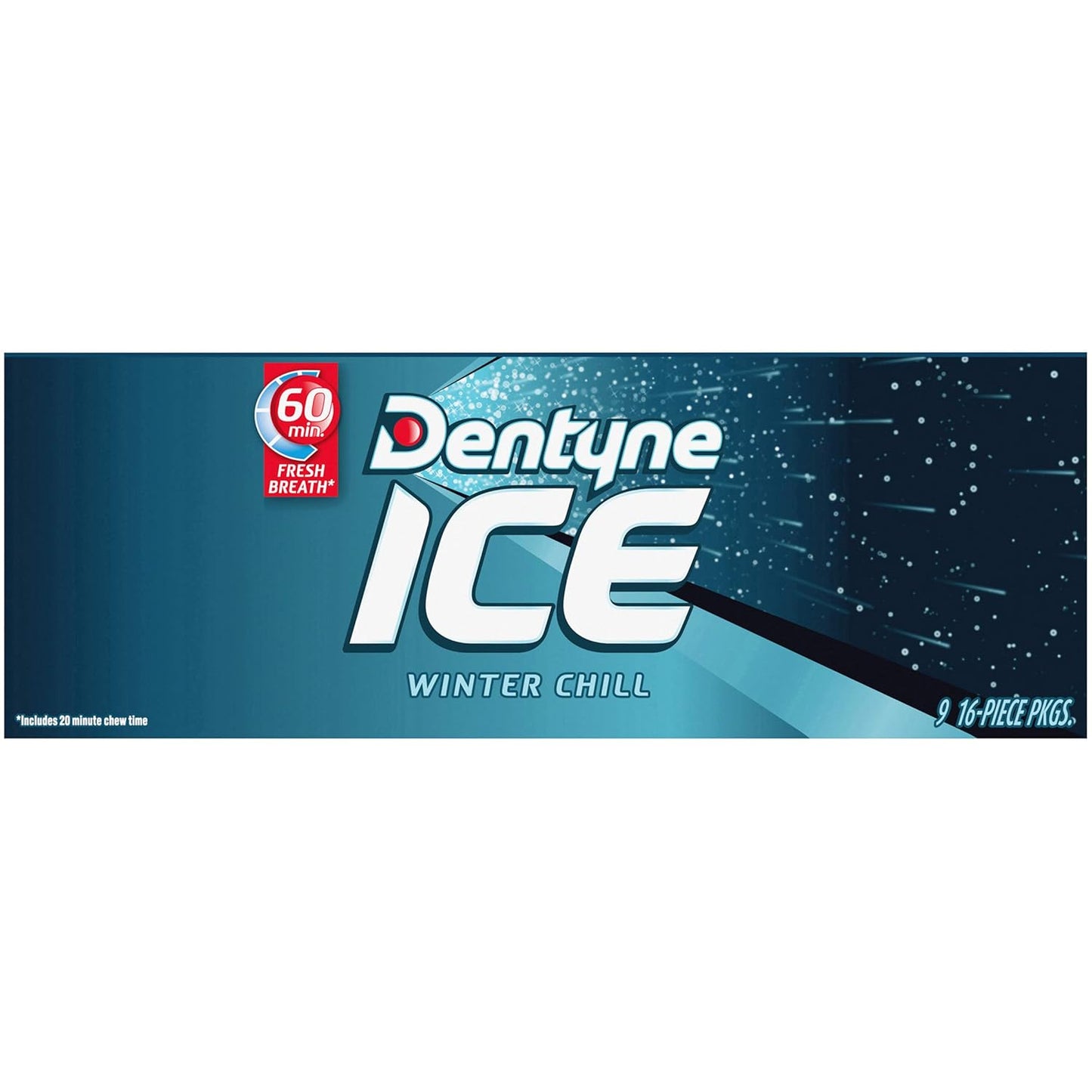 Dentyne Ice Winter Chill Sugar-Free Chewing Gum – Diabetic-Friendly Sugar-Free Mint for Mindful Snacking