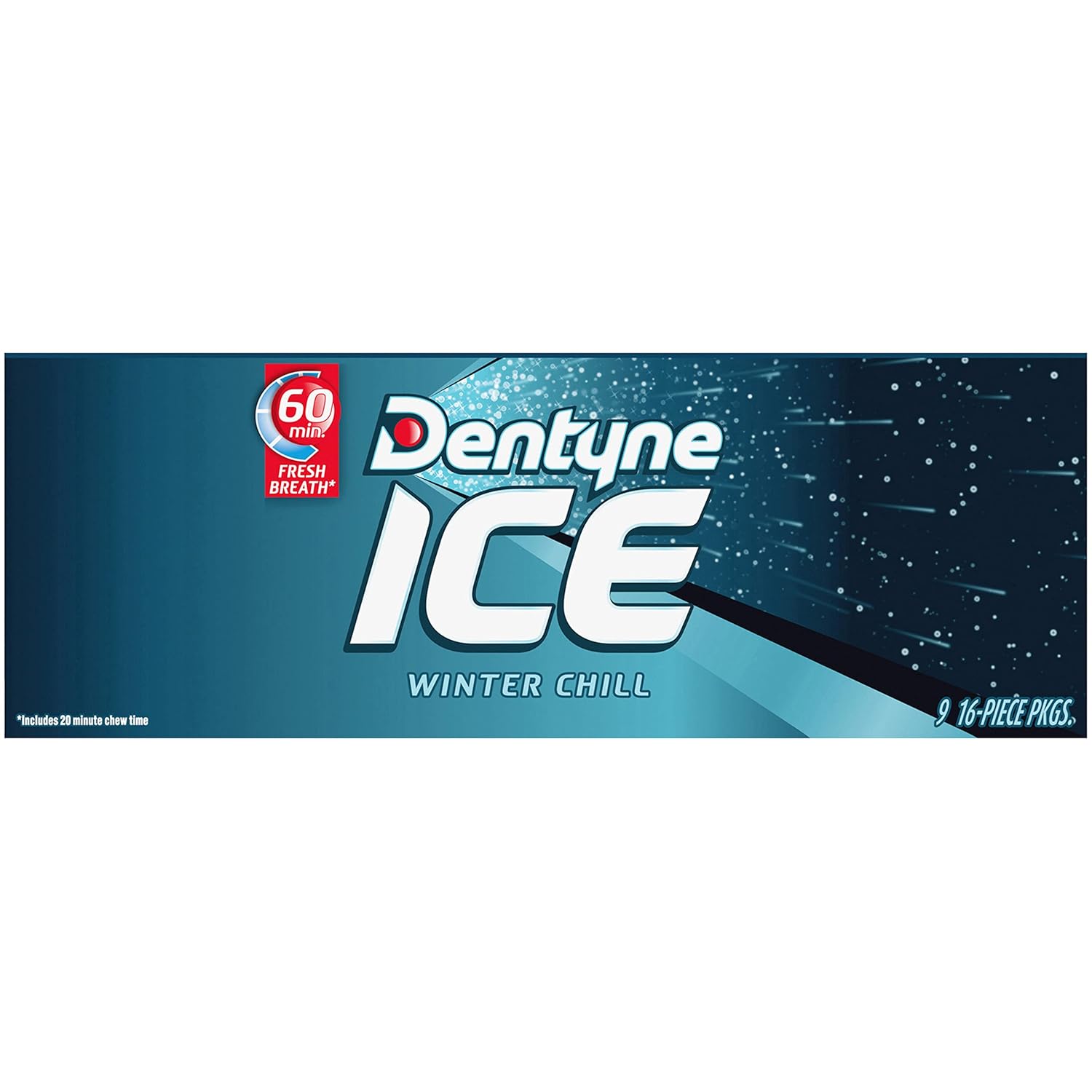 Dentyne Ice Winter Chill Sugar-Free Chewing Gum – Diabetic-Friendly Sugar-Free Mint for Mindful Snacking