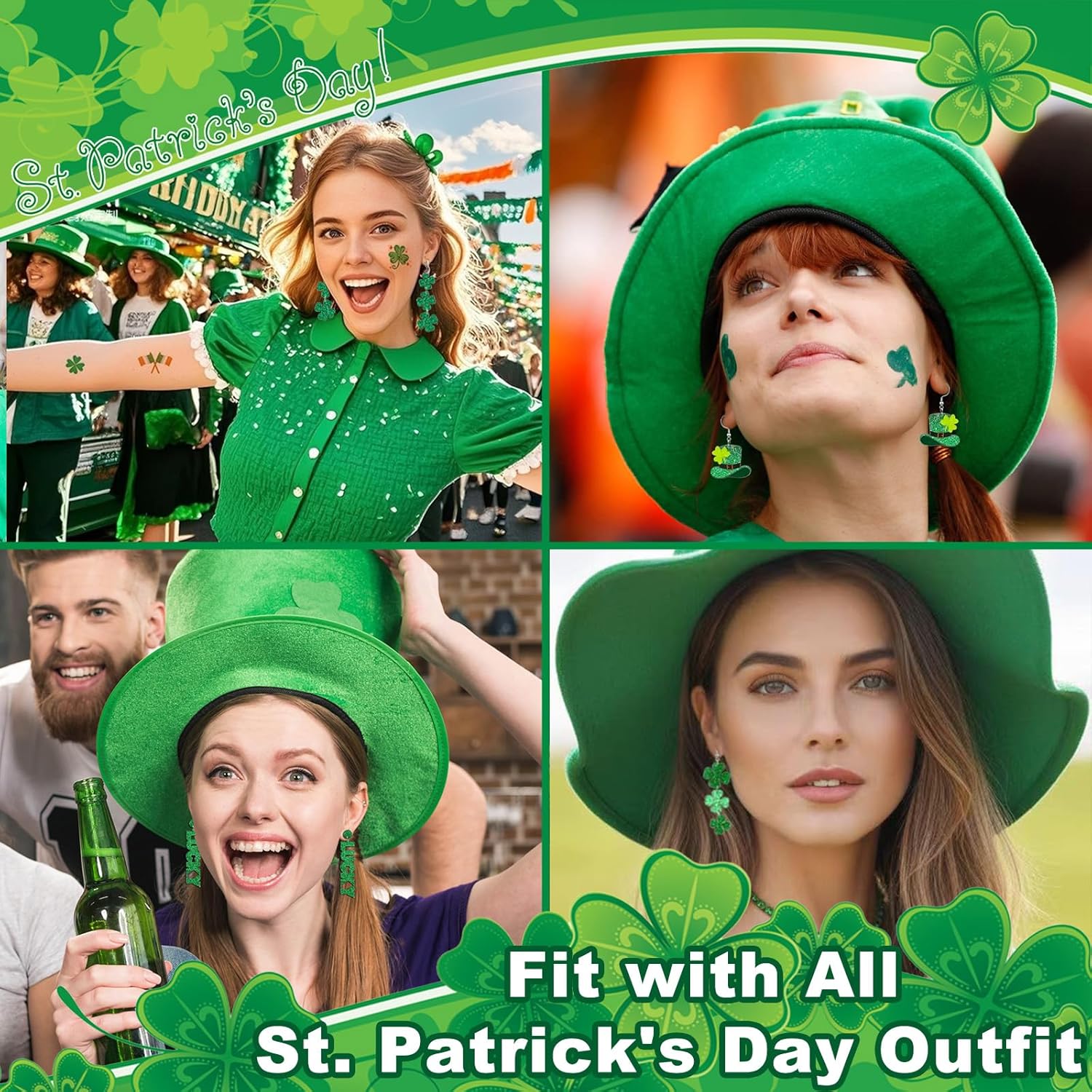 designed specifically as women's accessories in festive green styling
