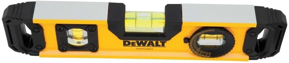 DEWALT Extruded Torpedo Level 9 Inch – Portable Leveling Tool for Jobsite, Garage, and Yard Projects