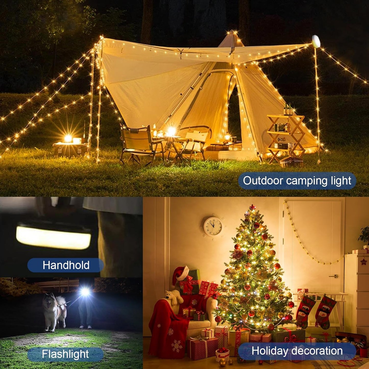 DGE Christmas String Lights Indoor – Retractable 32.8ft LED Strip with Warm White and RGB Modes for Holiday Decor