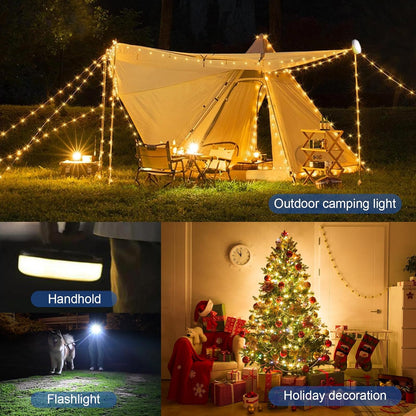 DGE Christmas String Lights Indoor – Retractable 32.8ft LED Strip with Warm White and RGB Modes for Holiday Decor