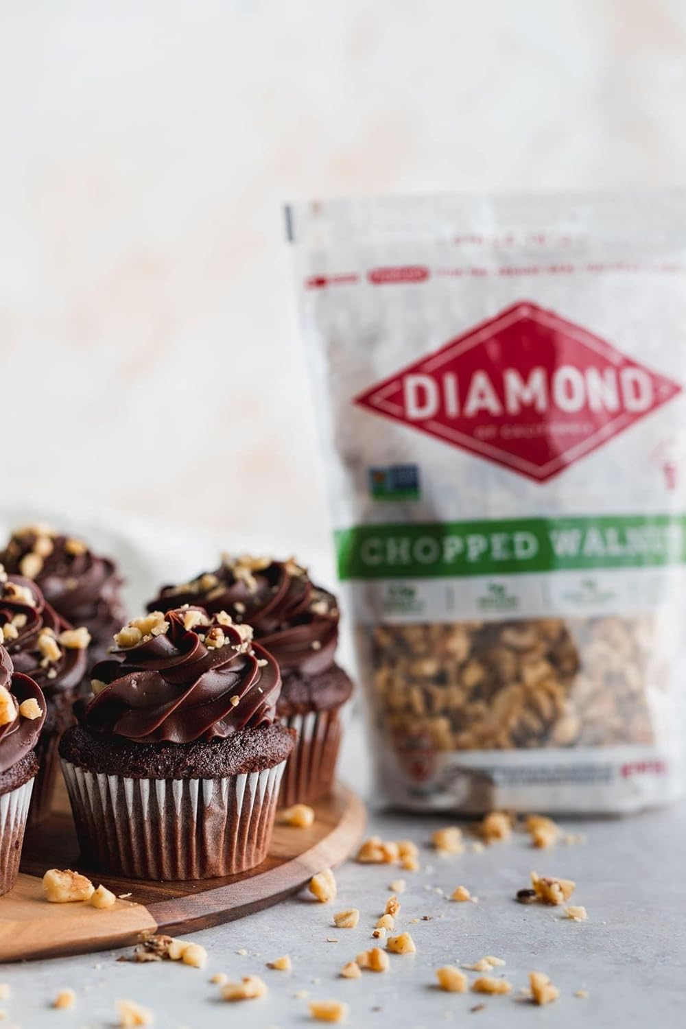 Diamond of California Chopped Walnuts – Gluten-Free Baking Ingredient for Wholesome Brownies