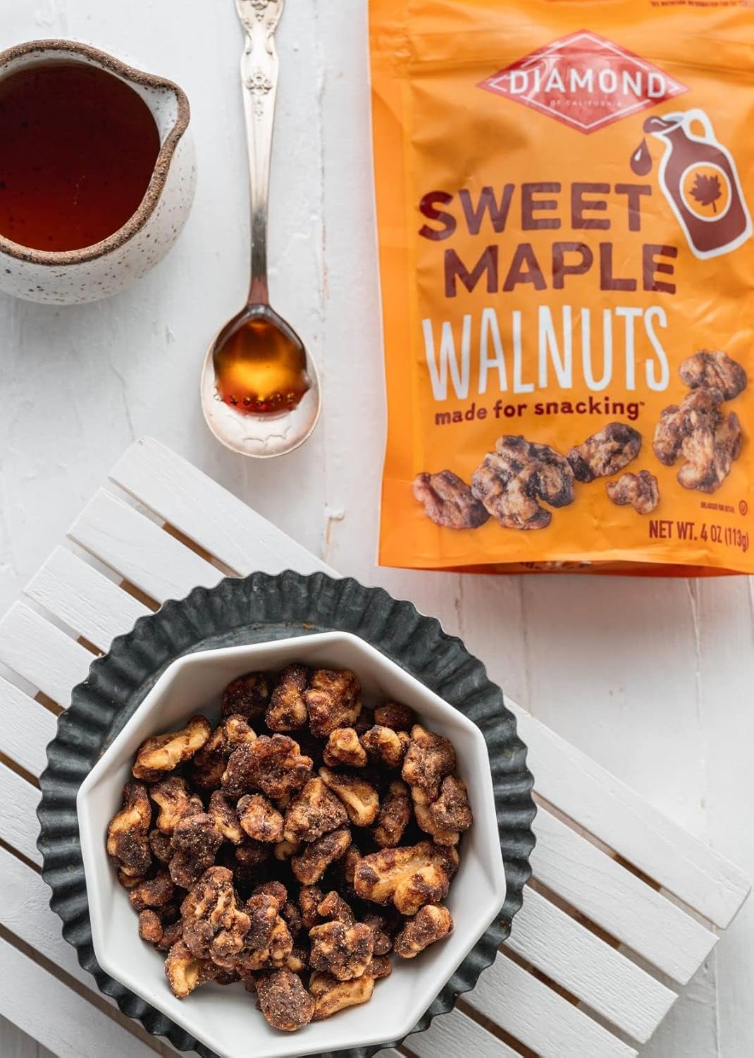 Diamond of California Sweet Maple Walnuts 4 oz – Sweet Maple Snack Pack for Family Lunch Prep