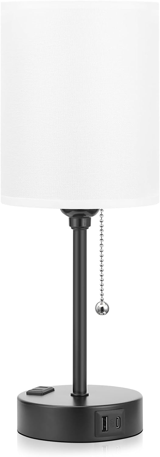 Dicoool Family-Friendly Nightstand Light for Kids Room – Rust-Resistant LED Lamp with USB Ports and AC Outlet