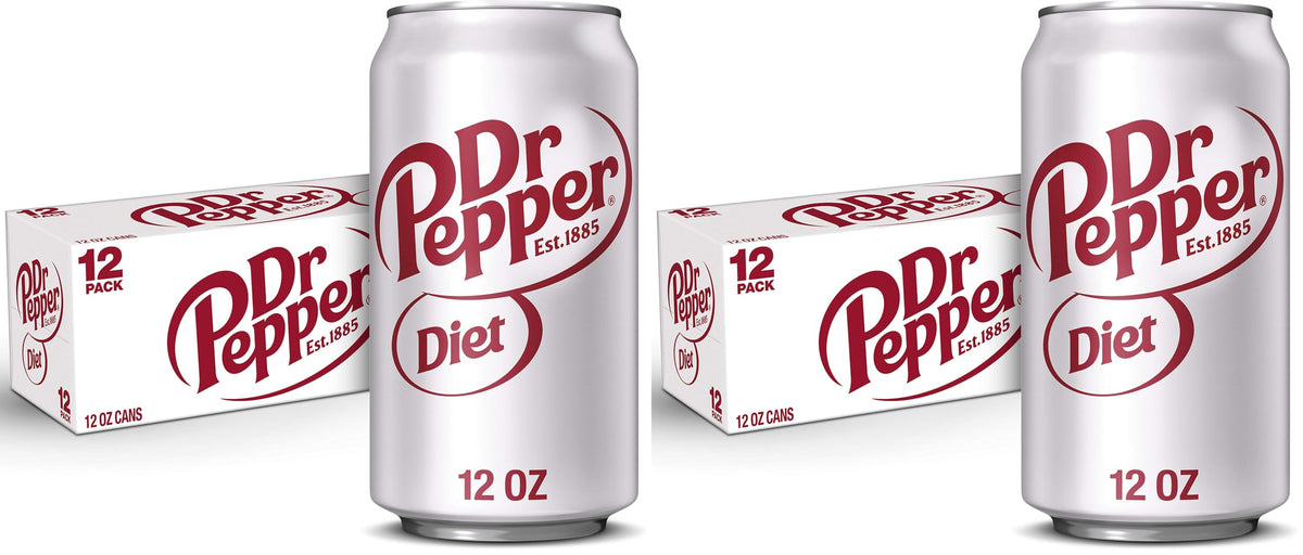 Diet Dr Pepper Soda, 12 fl. oz. Cans, 12 Pack (Pack of 2)