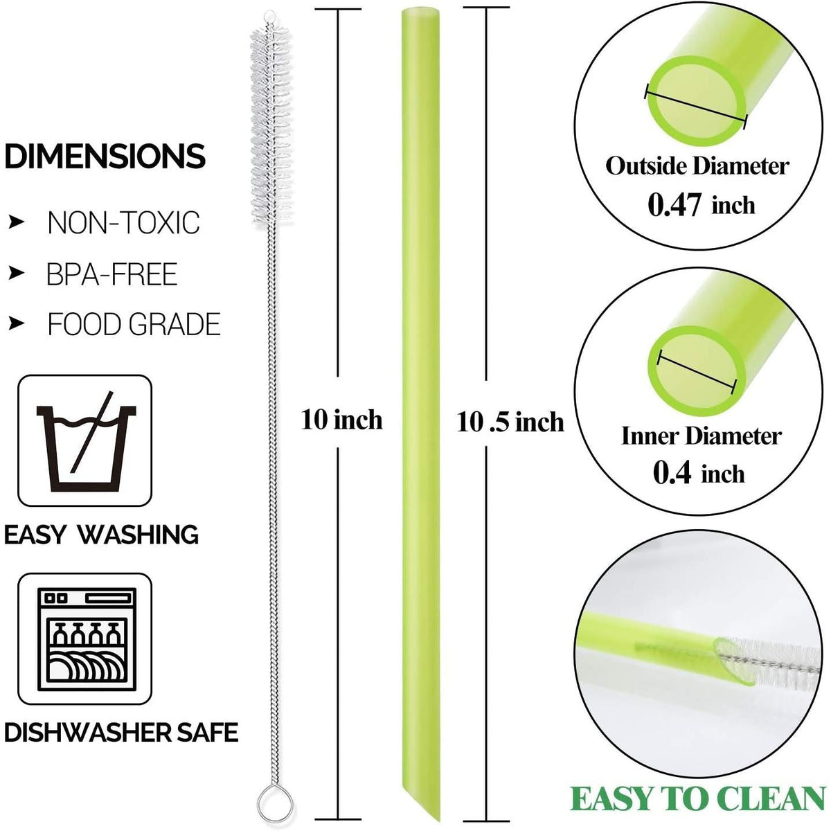 dishwasher-safe thick-wall construction with included cleaning brushes for deep interior cleaning