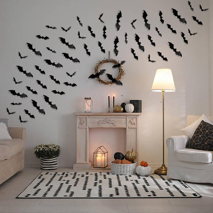 DIYASY Reusable 3D Bat Stickers 120 Pack Halloween Craft Activity for Family Craft Afternoon and Kids Party Favors