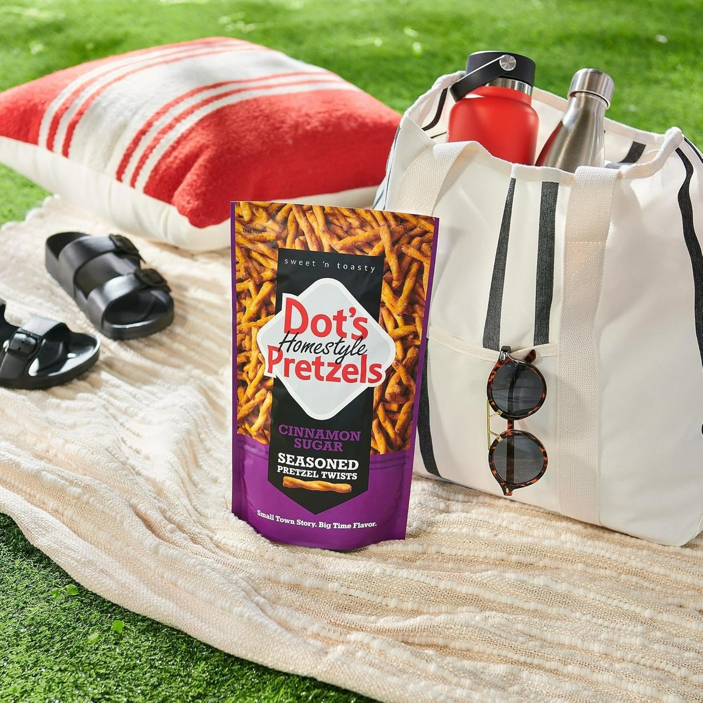 Dot's Pretzels Cinnamon Sugar Baked Twist – Durable Travel Snack for Picnics, Camping Trips, and Open-Air Gatherings