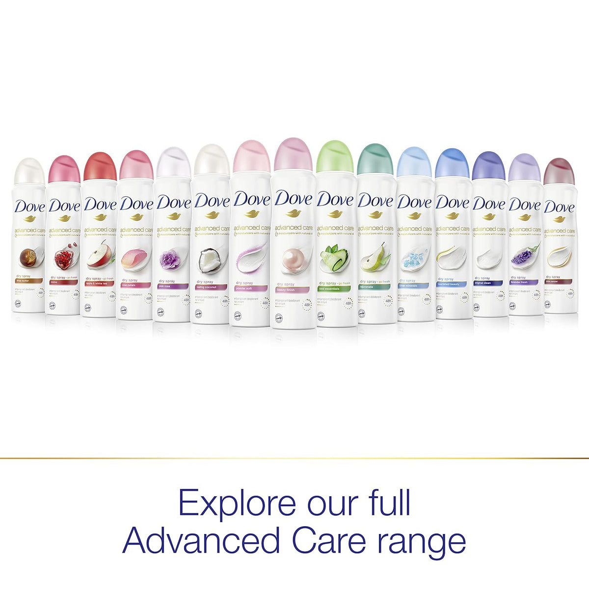 Dove Advanced Care Dry Spray Caring Coconut 3-Count – Dermatologically Gentle Choice for Allergy-Prone and Sensitive Skin Types