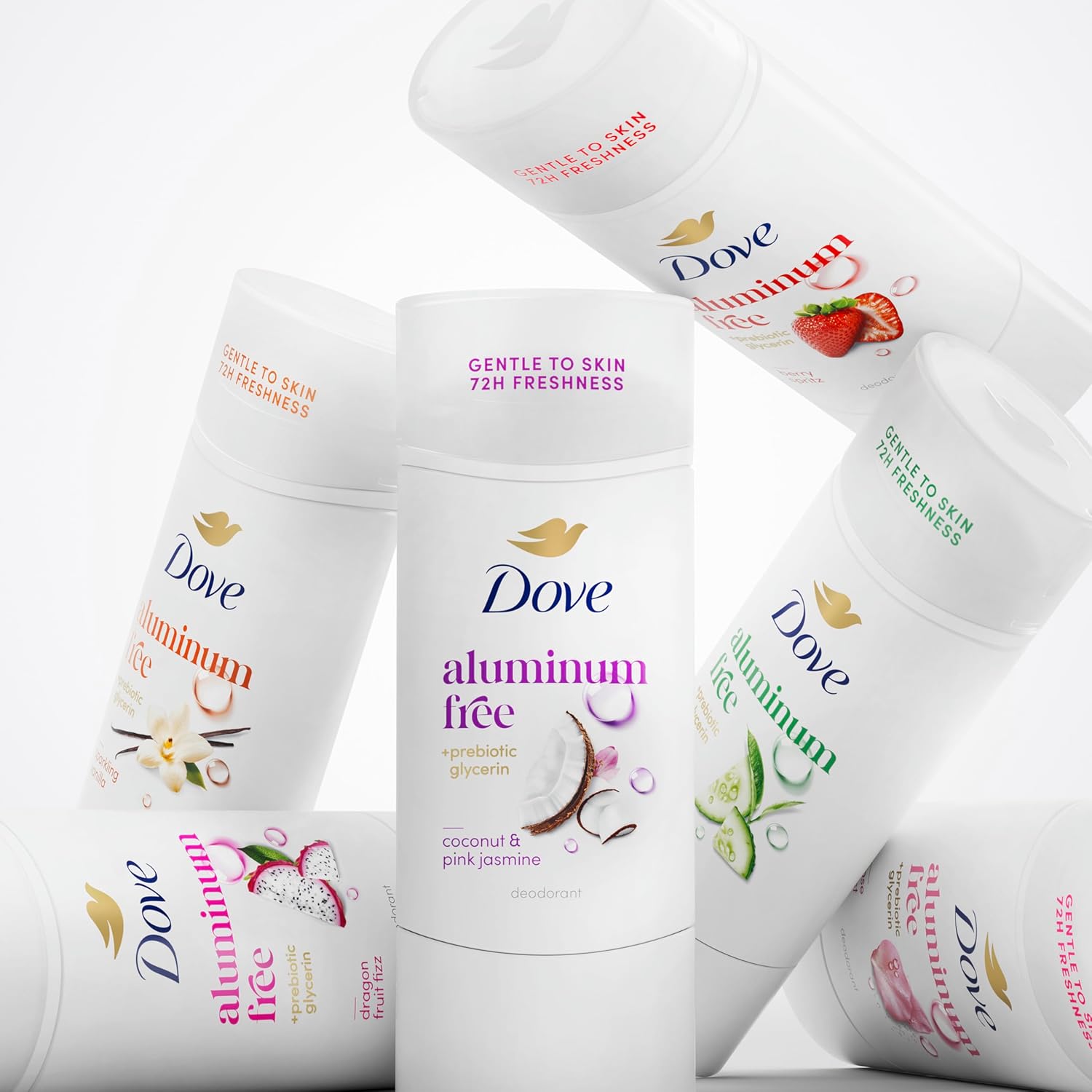 Dove Aluminum-Free Deodorant Sparkling Vanilla – 2.4 oz Gym Stick for Post-Workout Freshness