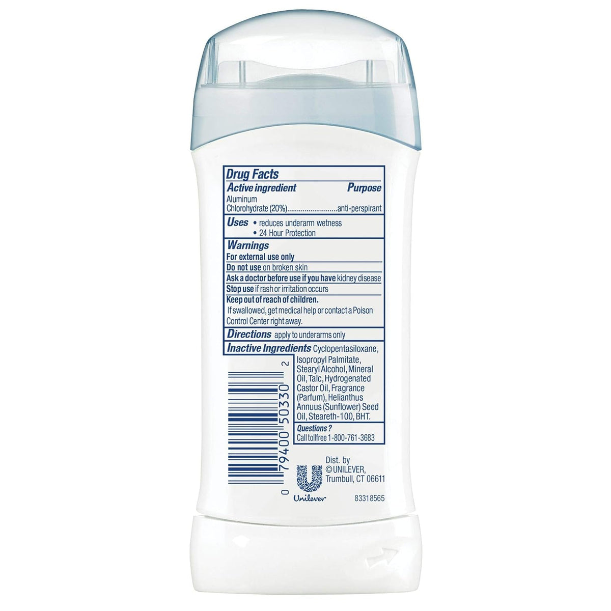 Dove Deodorant Stick – Family-Safe Sensitive Skin Formula, Moisturizer-Rich and Alcohol-Free