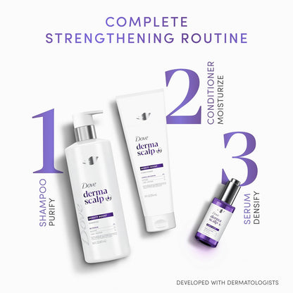 Dove Derma Scalp Density Boost Shampoo – Streamlined Daily Shampoo for Brittle Hair, Neutral Fragrance