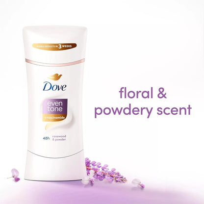 Dove Even Tone Antiperspirant – Dermatologist-Inspired Tone Care Without Harsh Resurfacing, Vegan Formula, 2.6 oz