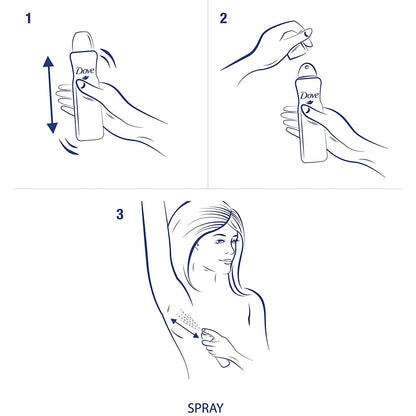Dove Invisible Antiperspirant Dry Spray – Less-Is-More Daily Deodorant for Intentional Living, 3-Pack