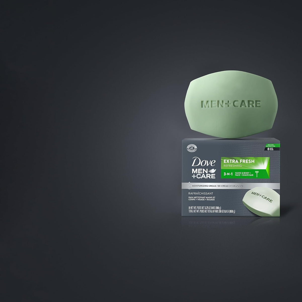 DOVE MEN + CARE Body Face and Shave Bar Extra Fresh – All-in-One Bar That Speeds Up the Pre-Work Grooming