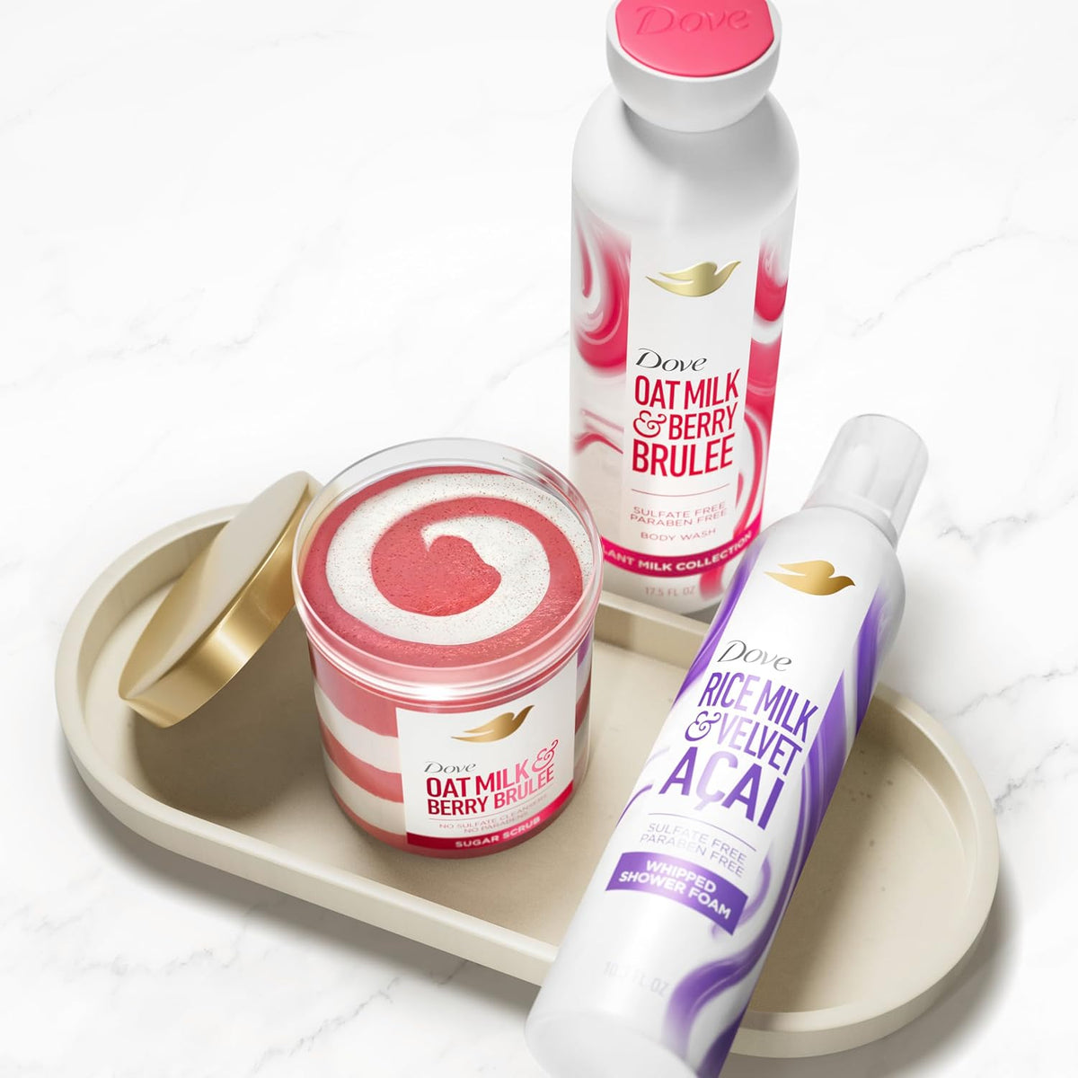 Dove Sugar Scrub Oat Milk & Berry Brûlée – Clean Formula Sugar Scrub Safe for All Skin Types and Tones