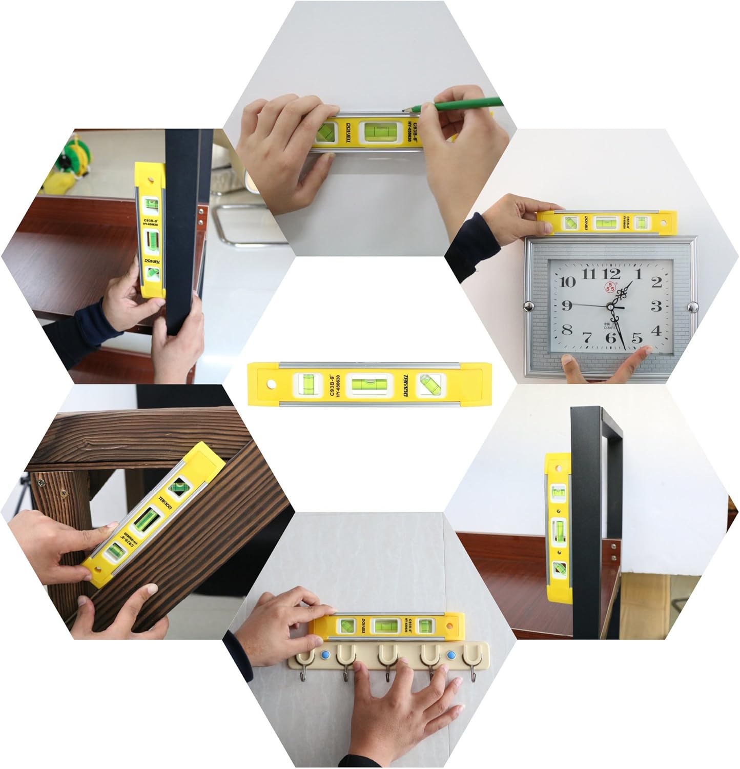 DOWELL Compact Magnetic Level 9 Inch – Level Floating Shelves, Curtain Rods, and Wall Décor with Ease