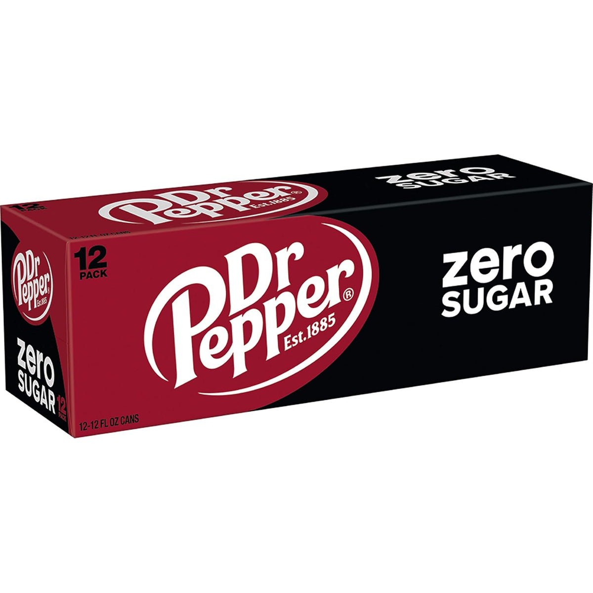Dr Pepper Zero Sugar Soda – Game Day Sharing Gift for Football Watch Parties and Backyard BBQs, 12 fl oz, Pack of 12