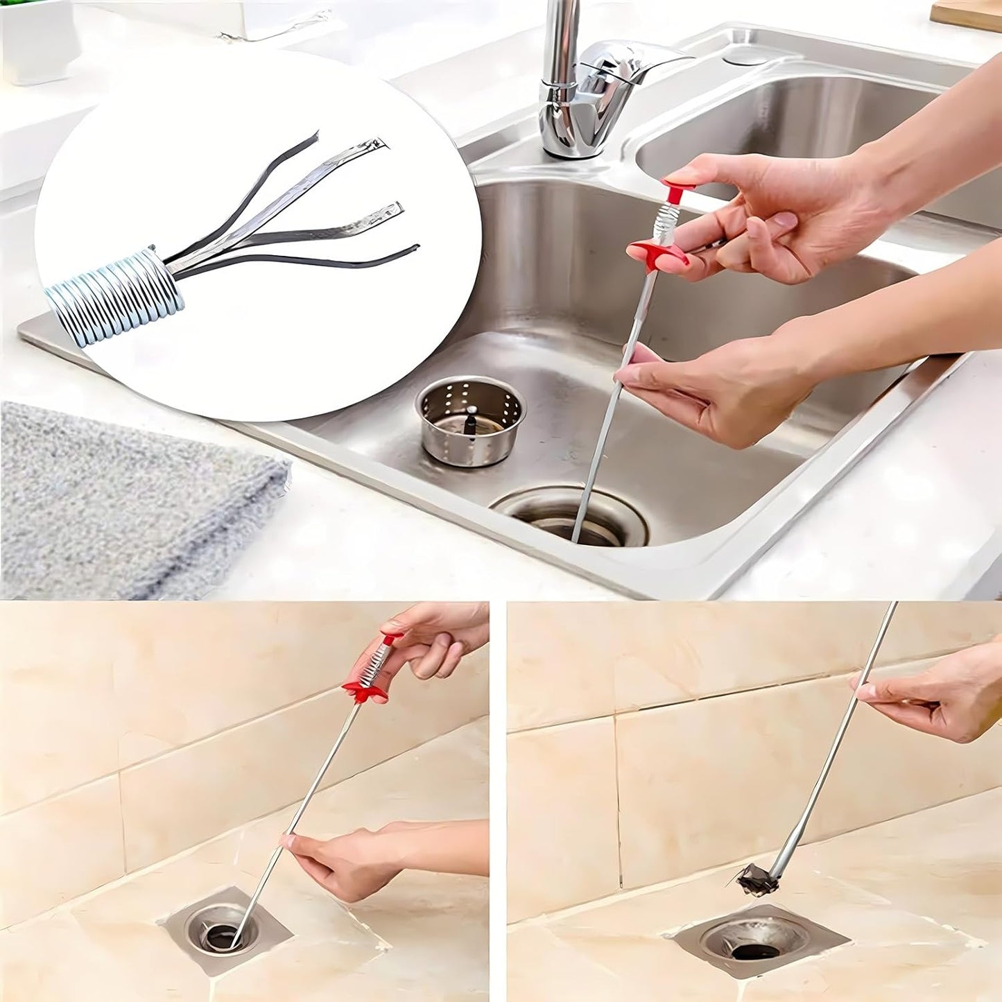 DrainWorx Drain Clog Remover – Heavy-Duty Drain Opener for Gutters and Patio Drains