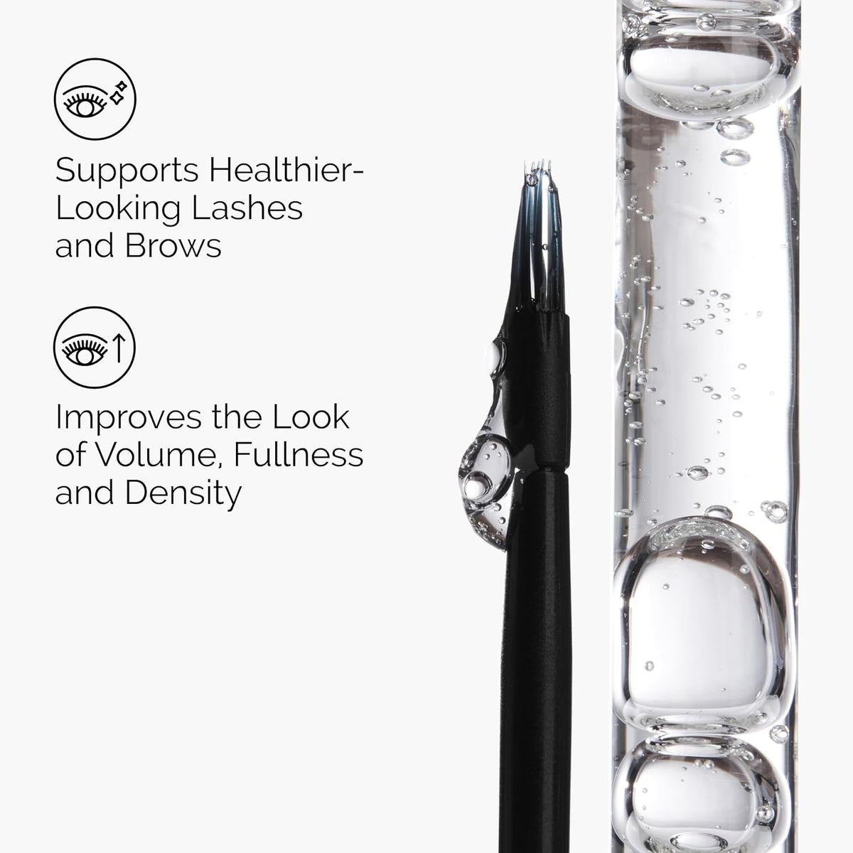 drop applicator for precise thin-layer application along lash line and brows