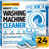 MIGHTY CLEAN Washer Cleaner Tablets – Aromatherapy-Grade Laundry Room Care, Mold and Mildew Removal for a Cleaner Mindful Home