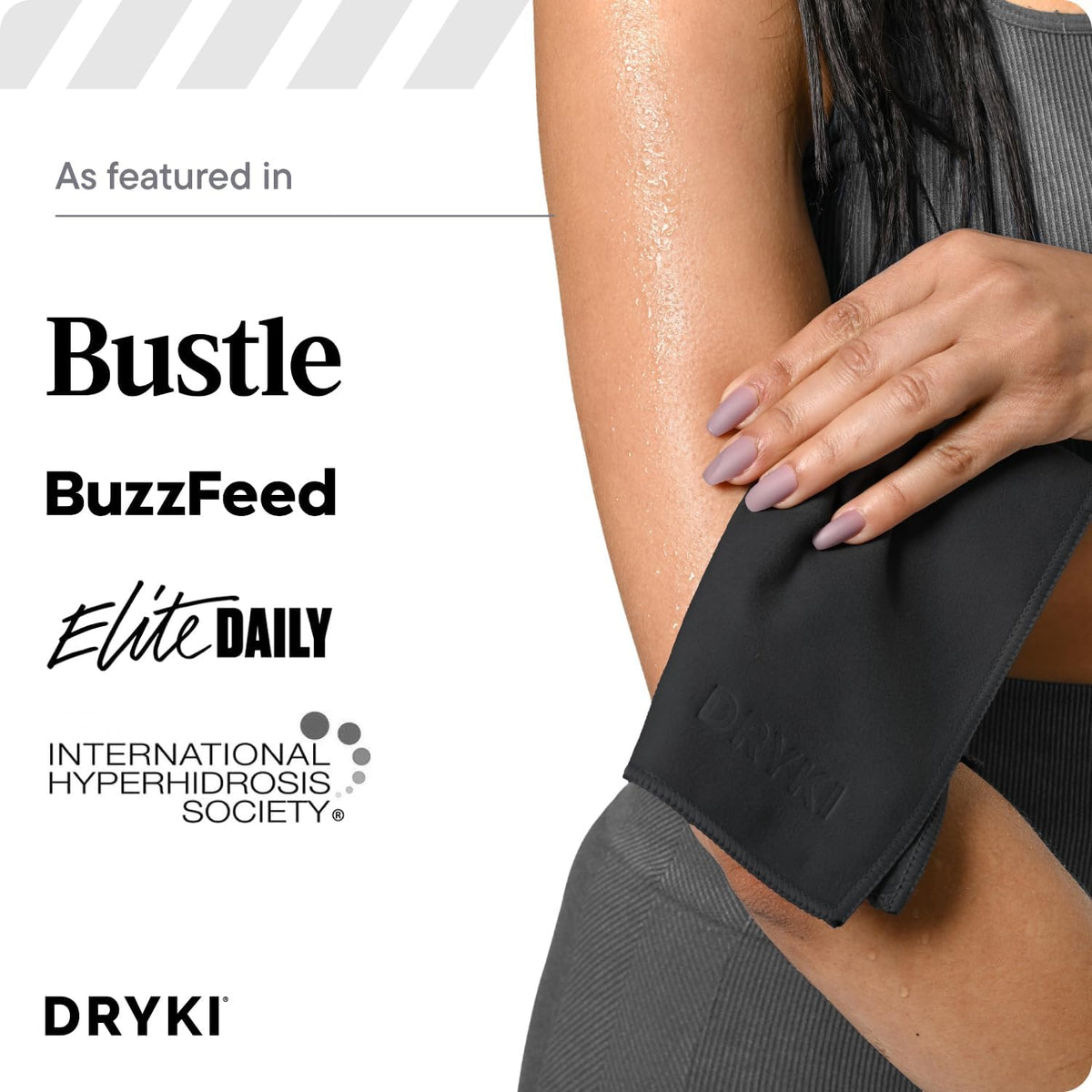 DRYKI Pocket-Sized Sweat Towels - Neutral-Toned Multi-Cloth in Dark Grey, White, and Coastal Blue