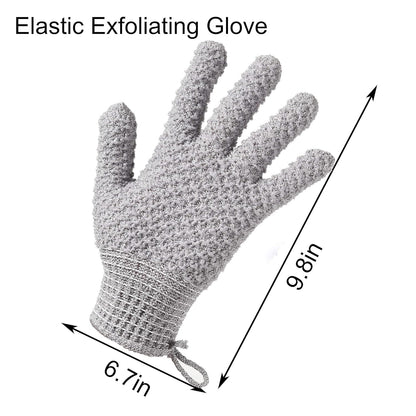 dual-sided textured nylon — soft inner surface and rough exfoliating outer surface