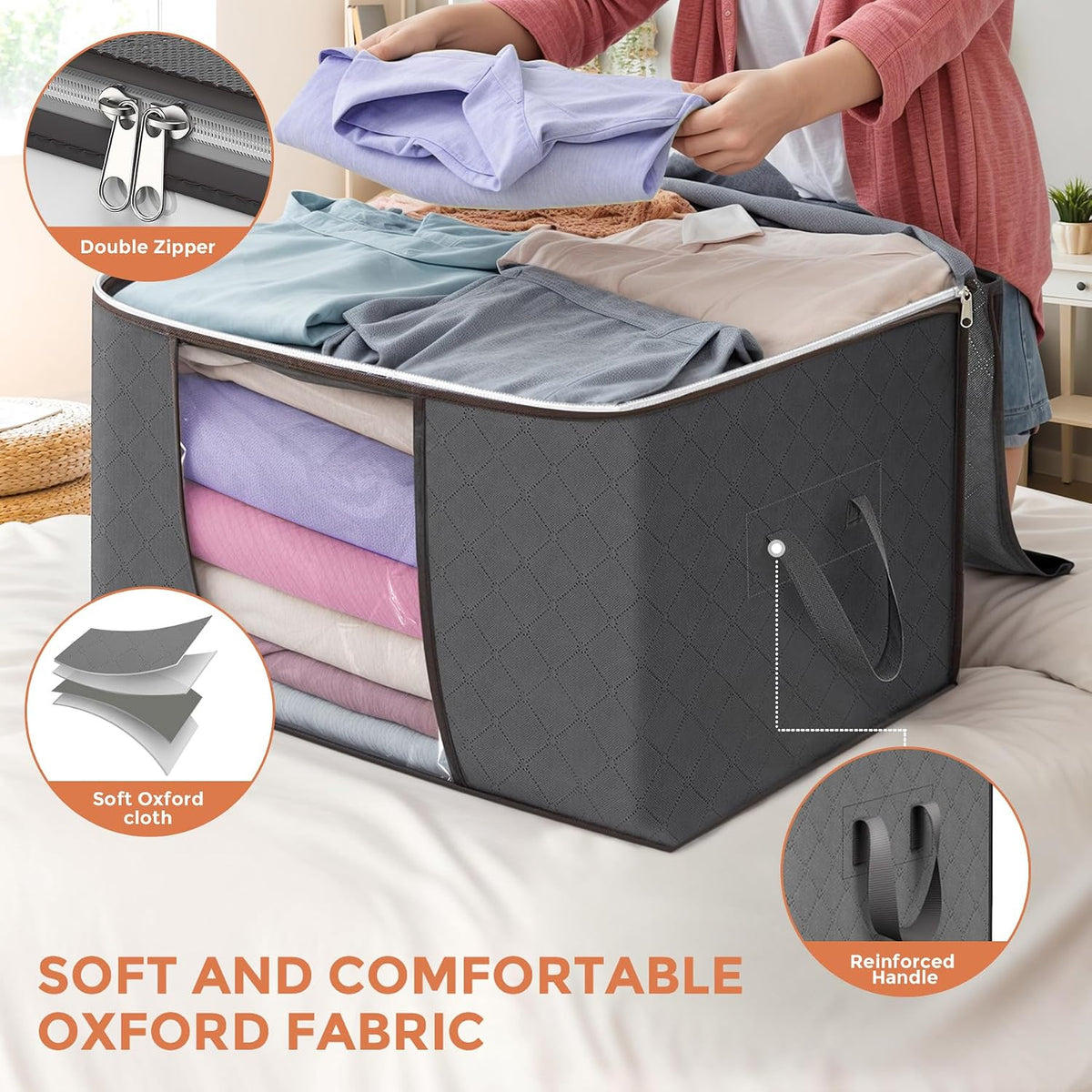 dual-slider zipper closure that operates smoothly even when fully packed