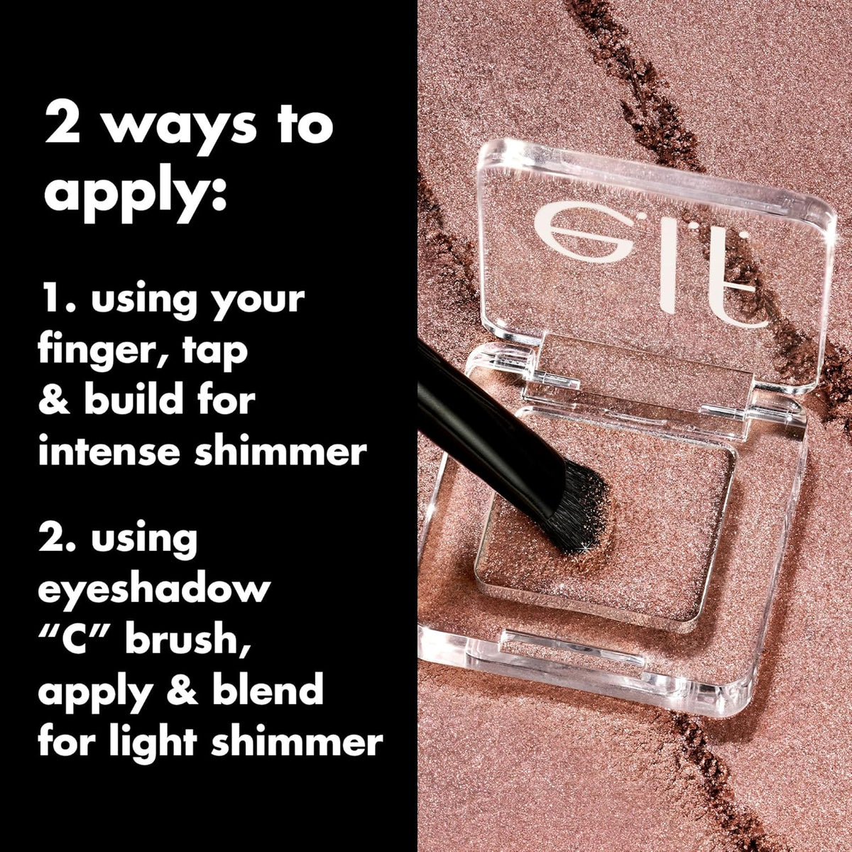 dual-use design: wearable alone or layered over existing eyeshadow