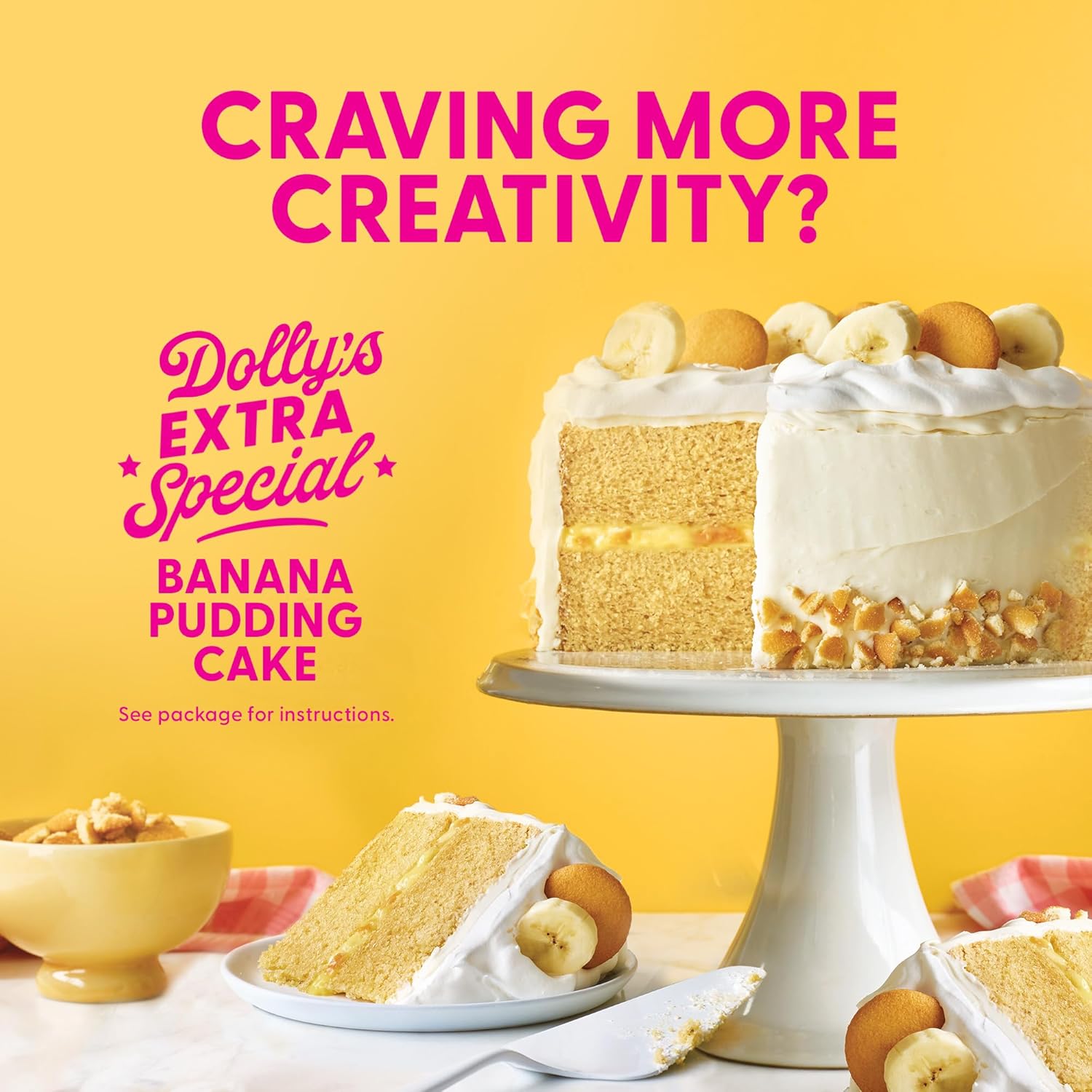 Duncan Hines Dolly Parton's Favorite Banana Flavored Cake Mix, 15.25 oz. – On-Box Dolly Parton Recipe for Easy Showstopper Desserts