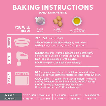 Duncan Hines Signature Strawberry Cake Mix, 16.5 oz – Stress-Free Birthday Baking for Busy Parents