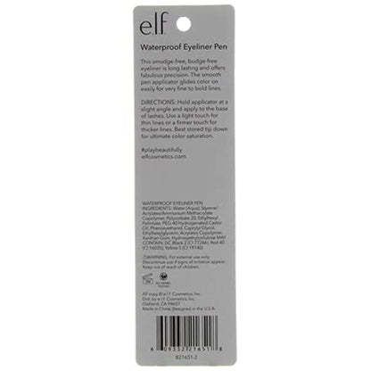 e.l.f. Gentle Liquid Eyeliner Pen for a Wind-Down Evening Pampering Session, Black Felt Tip