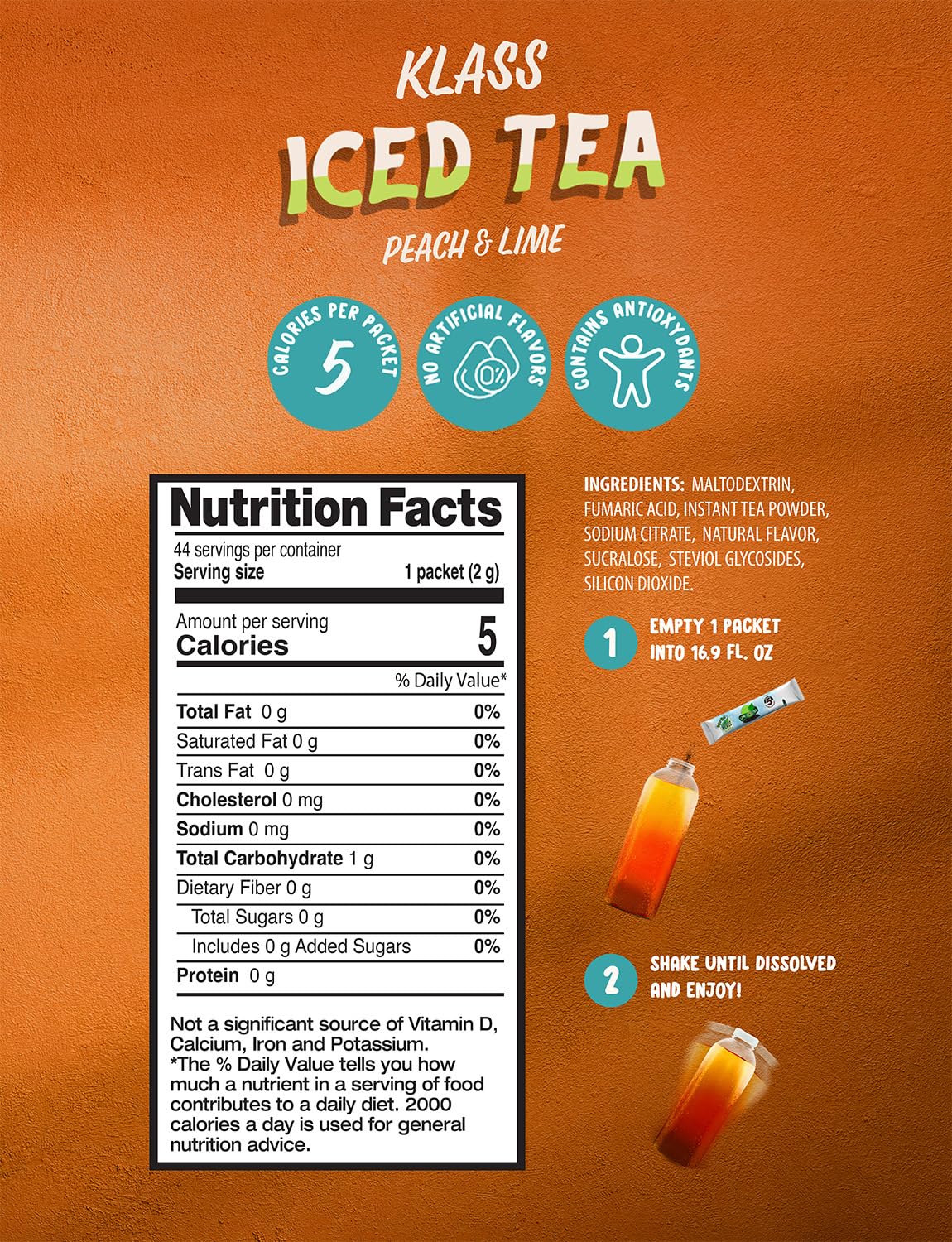 each stick dissolves in 16 oz of water to make a full serving