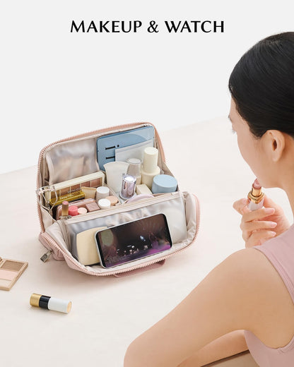 EACHY Standing Makeup Bag - Modern Dressing Room Centerpiece for Polished Interiors, Upright Brush Holder