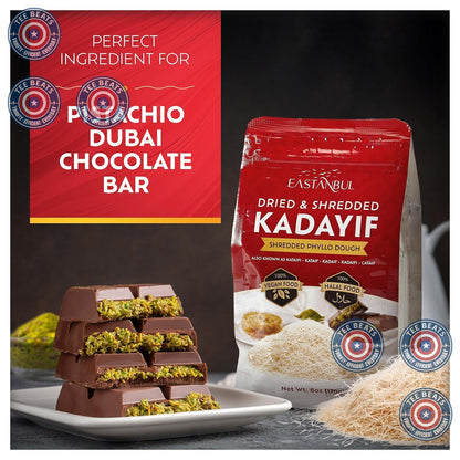 Eastanbul Chopped Kataifi Dough – Halal-Certified Baking Ingredient for Family Ramadan and Eid Entertaining, Authentic Turkish Kunafa Dough, 170g