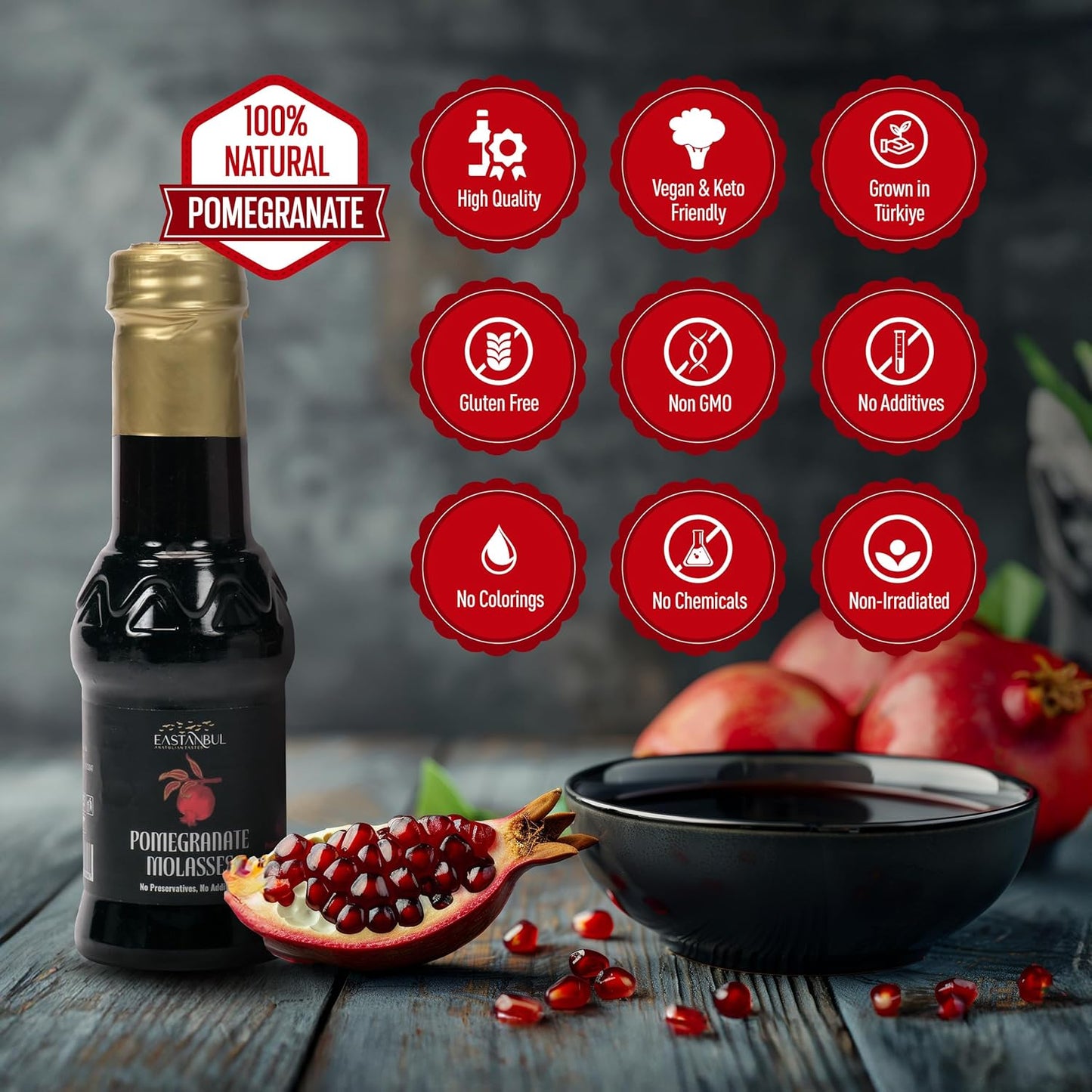 Eastanbul Pomegranate Molasses – Curated Holiday Gift for Vegan and Plant-Based Home Cooks