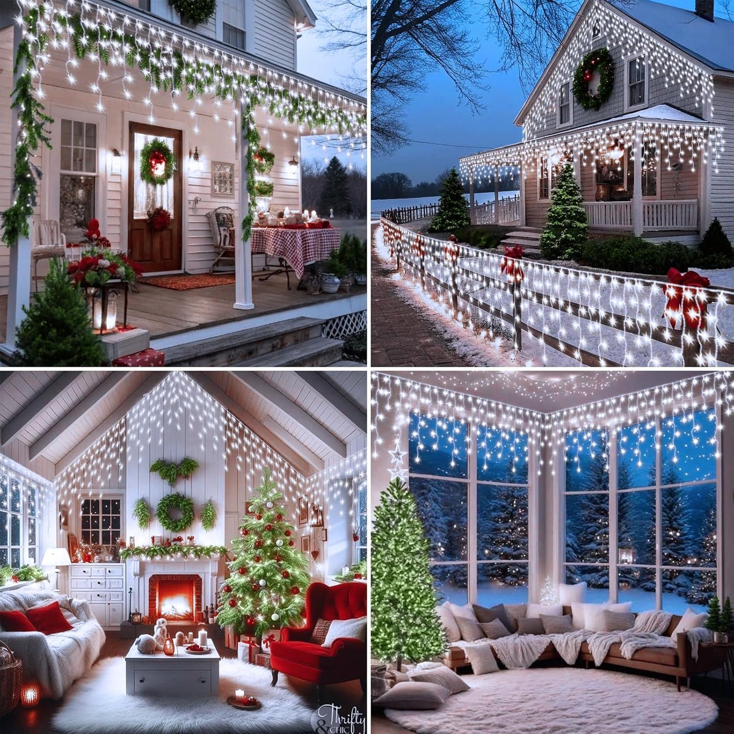 echosari 20Ft Cool White LED Lights – Understated Holiday Accent for Neutral Scandinavian Style Interiors