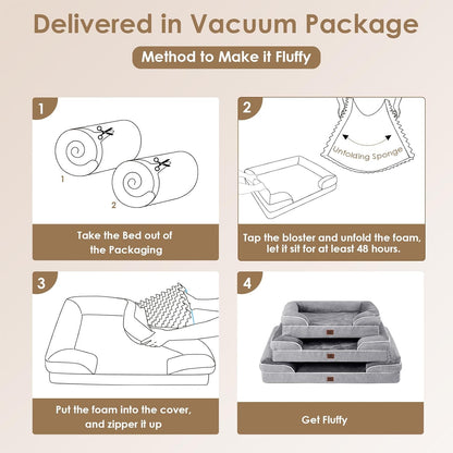 EHEYCIGA Washable Dog Bed with Removable Cover – Hygienic Orthopedic Couch for Post-Surgery Recovery