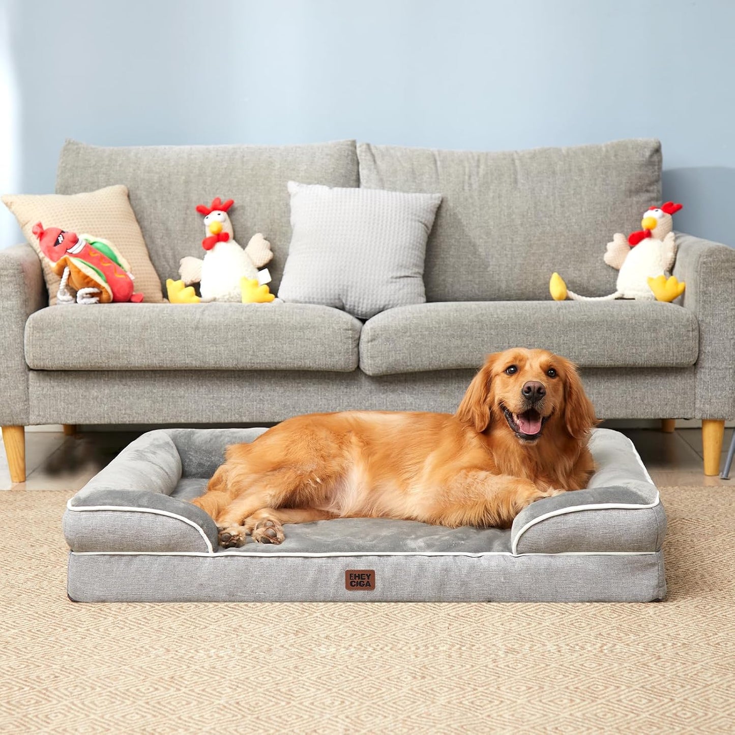 EHEYCIGA Washable Dog Bed with Removable Cover – Hygienic Orthopedic Couch for Post-Surgery Recovery