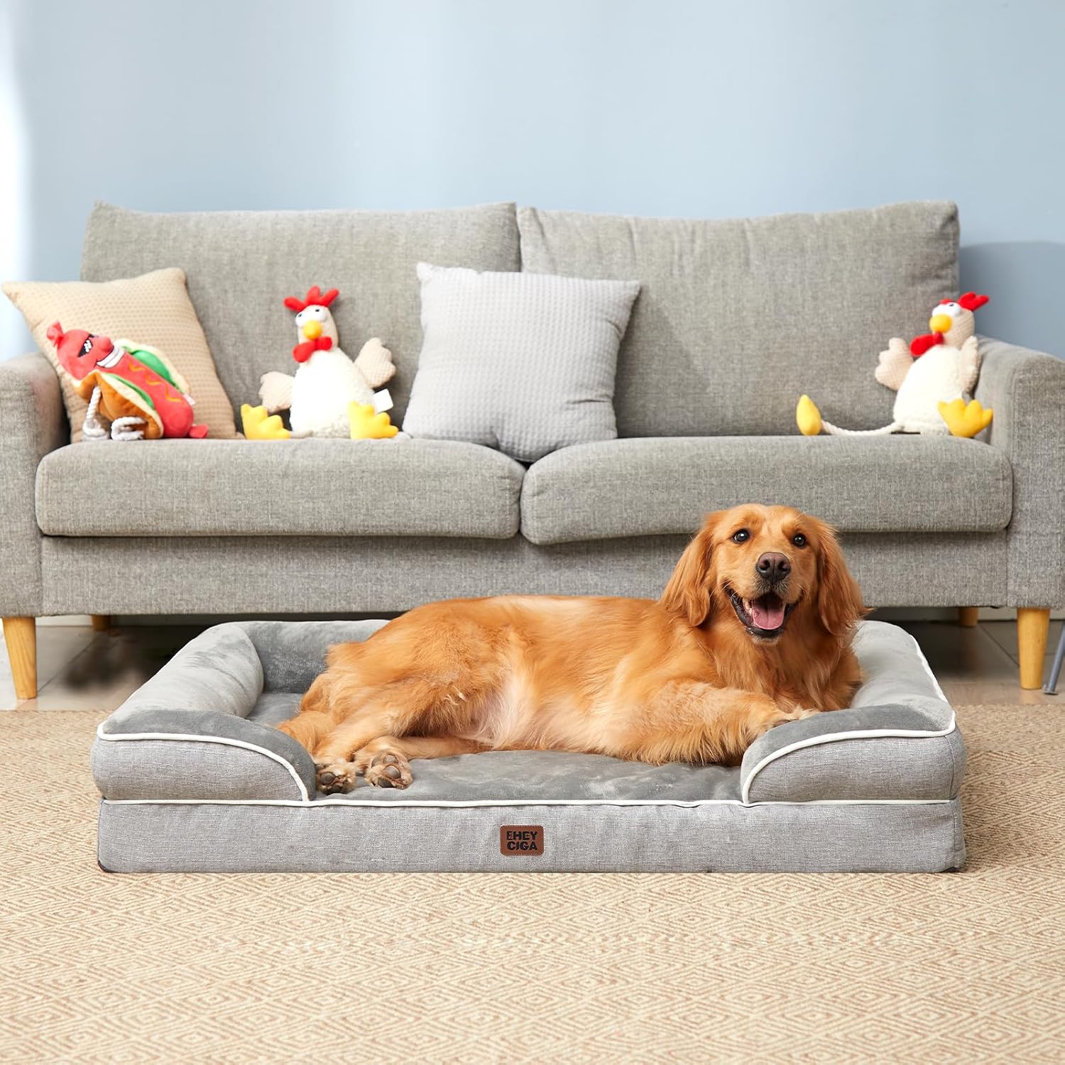 EHEYCIGA Washable Dog Bed with Removable Cover – Hygienic Orthopedic Couch for Post-Surgery Recovery