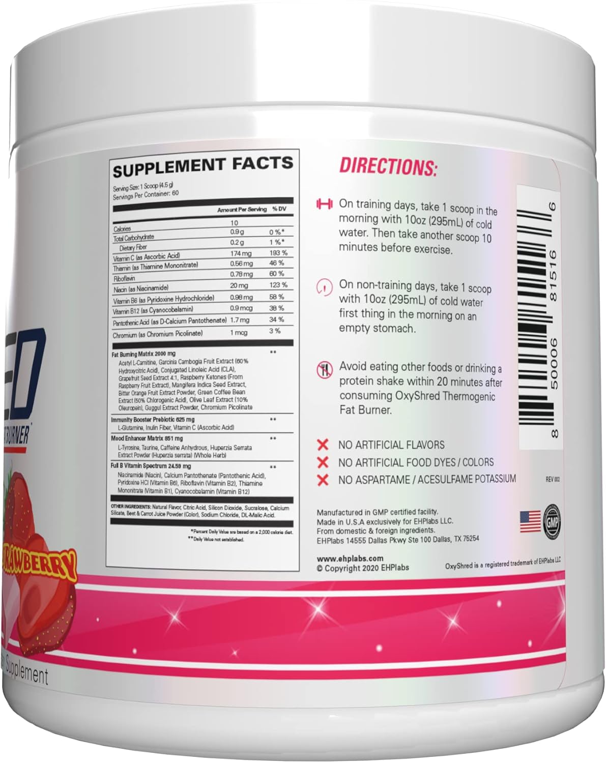 EHP Labs OxyShred Pre Workout Powder – Outdoor Gym and Park Training Fuel with Acetyl L-Carnitine, 9.5 oz