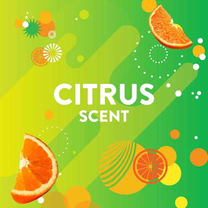 eight sku line spanning four scent variants (citrus, floral fusion, petal paradise, berry burst) in 1-pack and 2-pack configurations