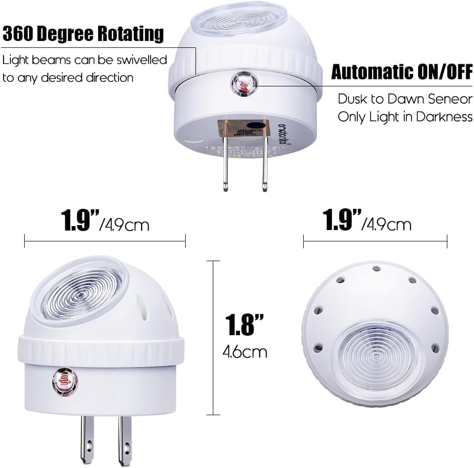 Emotionlite Plug-in LED – Practical Holiday Gift for Aging Parents, Automatic Dusk to Dawn Night Light, No Fumbling in the Dark