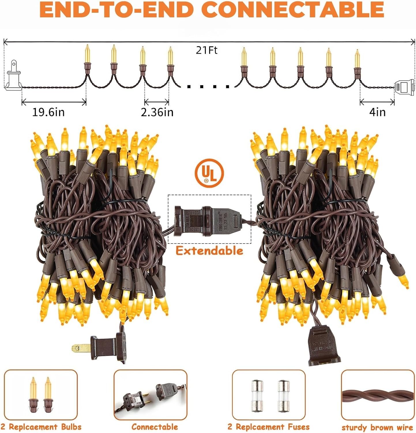 end-to-end connectors supporting up to 5 linked sets